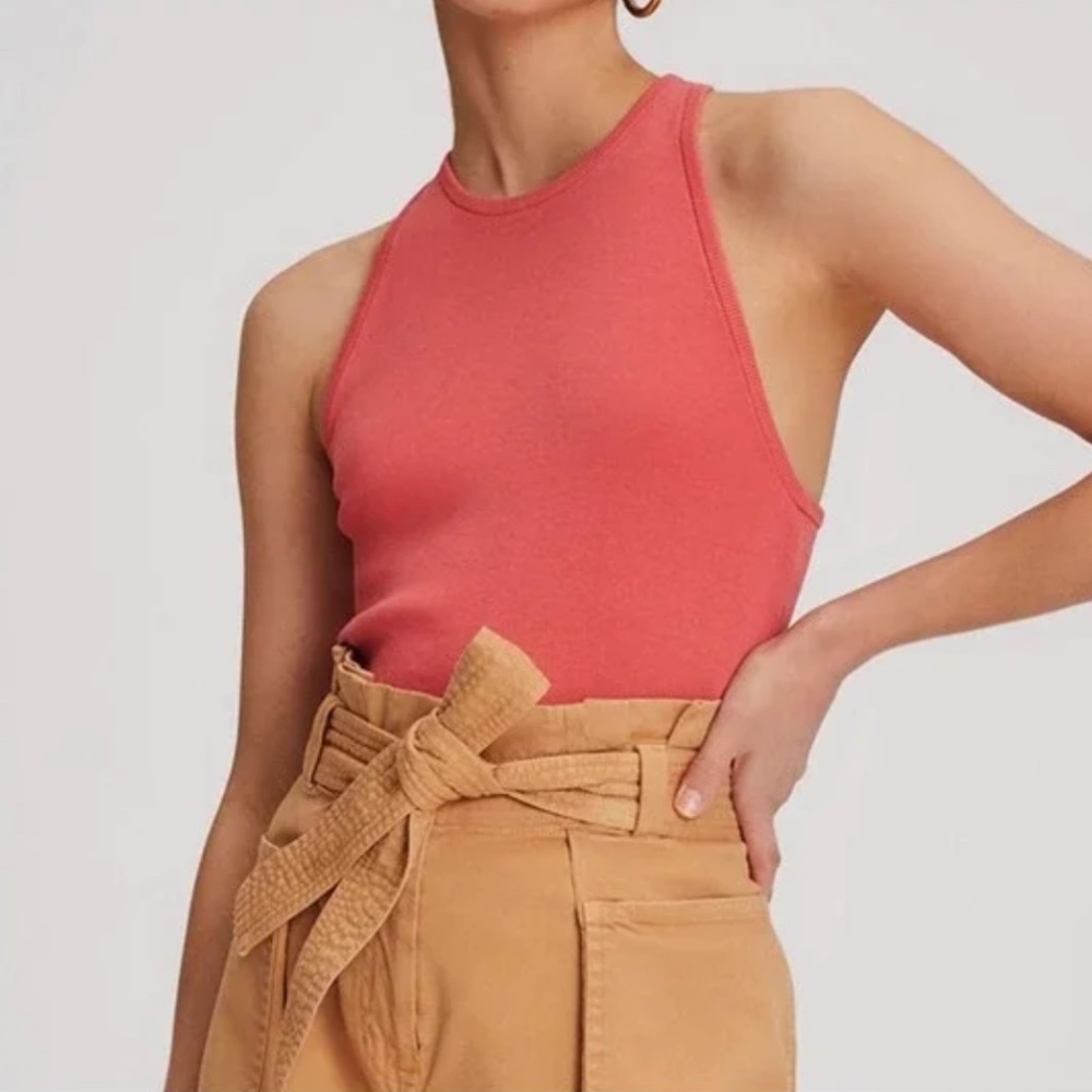 A.L.C. Nello II Cotton Knit Racerback Tank Guava Pink